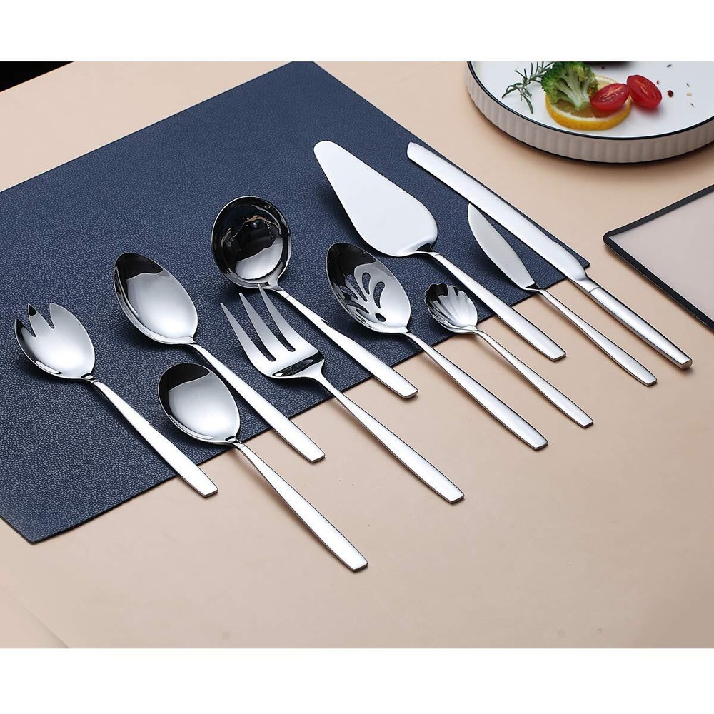 Silverware Serving Set 10 Pieces Stainless Steel Flatware Serving Set Serving...