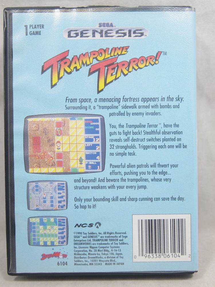 Trampoline Terror (SEGA Genesis) Authentic Box Only