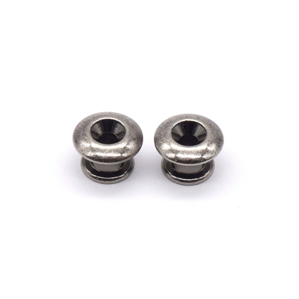 KD By AxLabs Small Strap Buttons (2) Rounded Top - Antique Silver