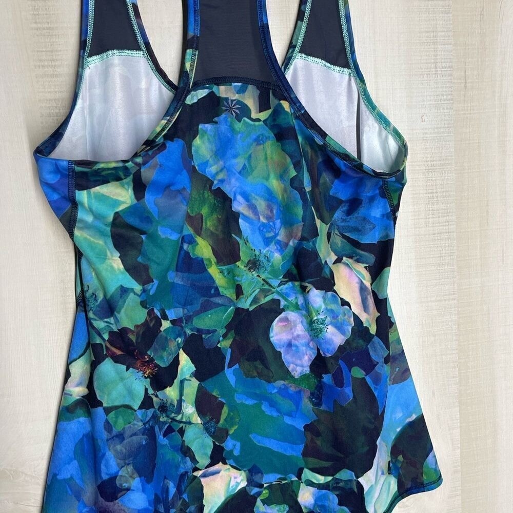 Athleta swim workout top blue, size small