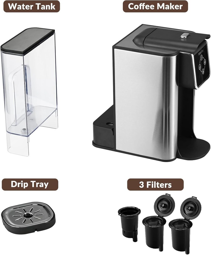 Coffee Maker 3 in 1 Single Serve Coffee Machine, Compatible with K cup Capsul...