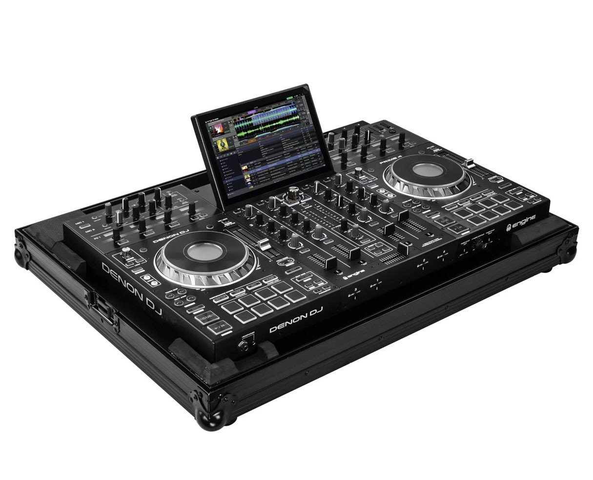 Odyssey FZDNPRIME4BL Denon Prime 4 Black Low Profile Flight Case PROAUDIOSTAR