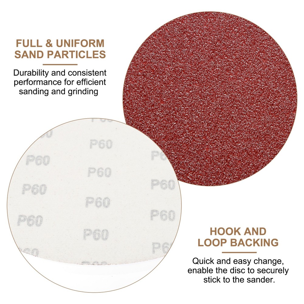 2pcs 10" Hook and Loop Sanding Discs 60 Grits Aluminum Oxide Sandpapers