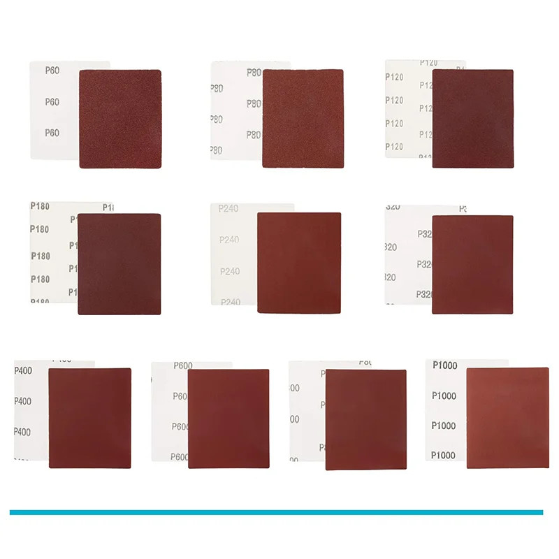 100*110MM Hook and Loop Sandpaper Kit 20Pcs 40-1000 Assorted Grit Sanding Sheets