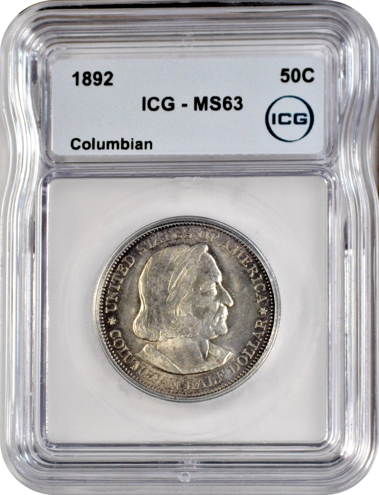 1892 Columbian Half Dollar 50C ICG MS63 Choice Uncirculated