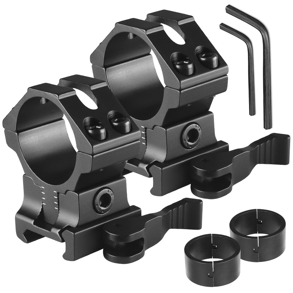 2pcs QD Adjustable Height scope mount precision Picatinny Scope Ring 1''/30mm