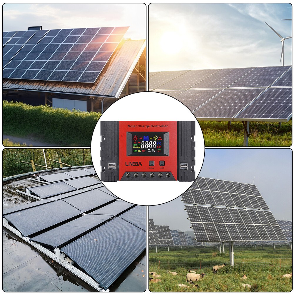 100A 12V/24V/48V Solar Panel Kit Regulator Charge Controller Auto Focus Tracking
