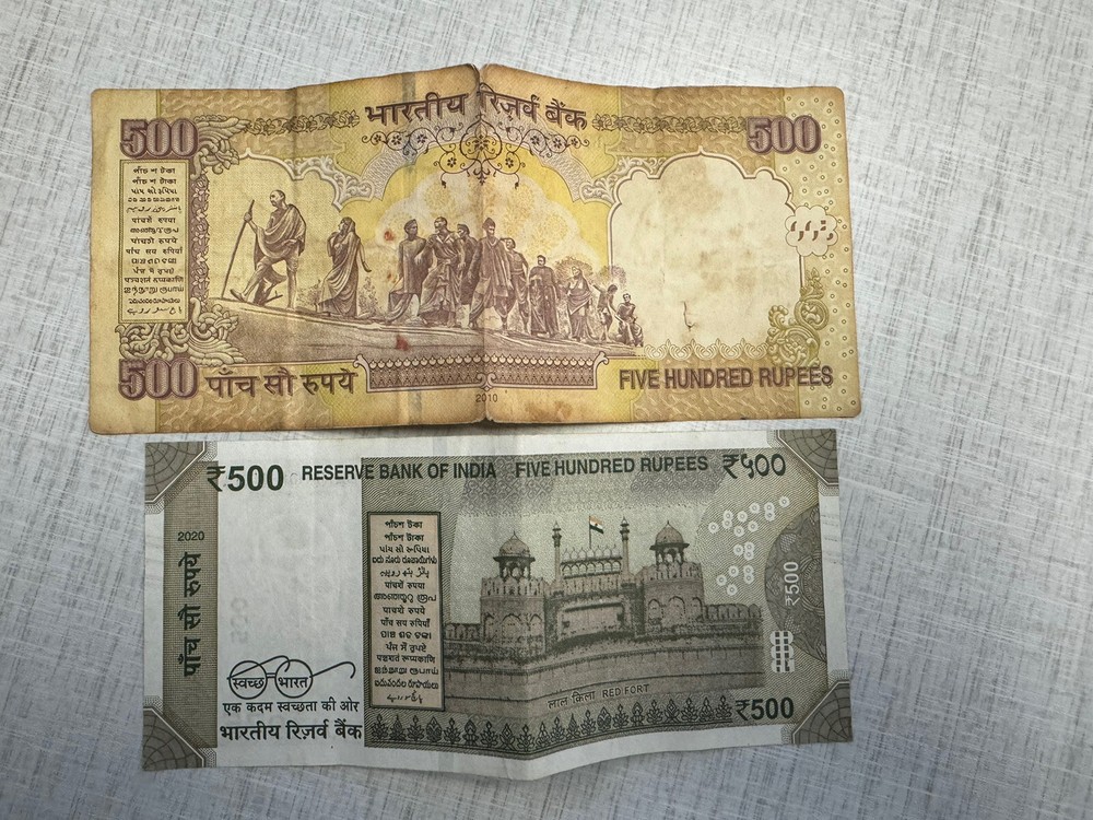 500 Rupees INDIAN CURRENCY NOTE - Old And New