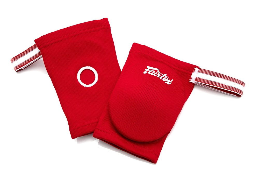 Elastic Elbow Pads EBE1 Muay Thai Kick Boxing Protect Soft Fabric (Red)