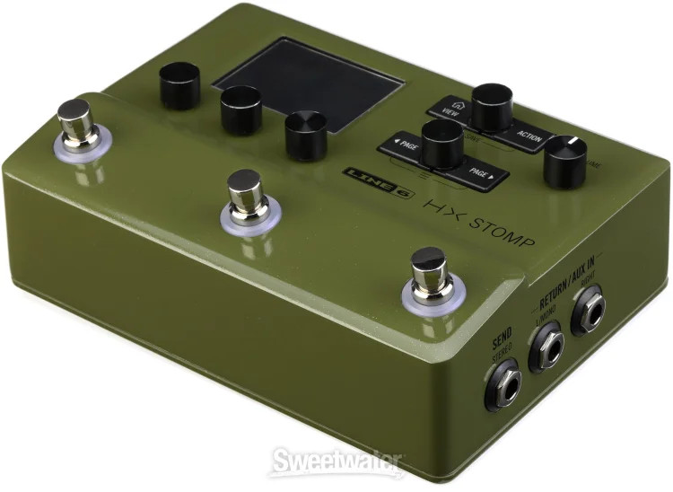 Line 6 HX Stomp Guitar Multi-effects Floor Processor - Olive Green, Sweetwater