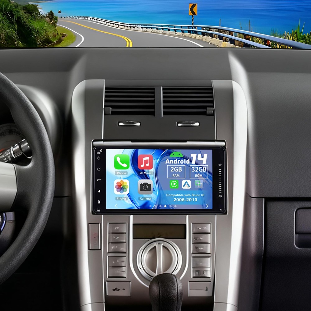 Android 14 Double Din Car Stereo 7" Touchscreen Wireless Carplay Android Auto