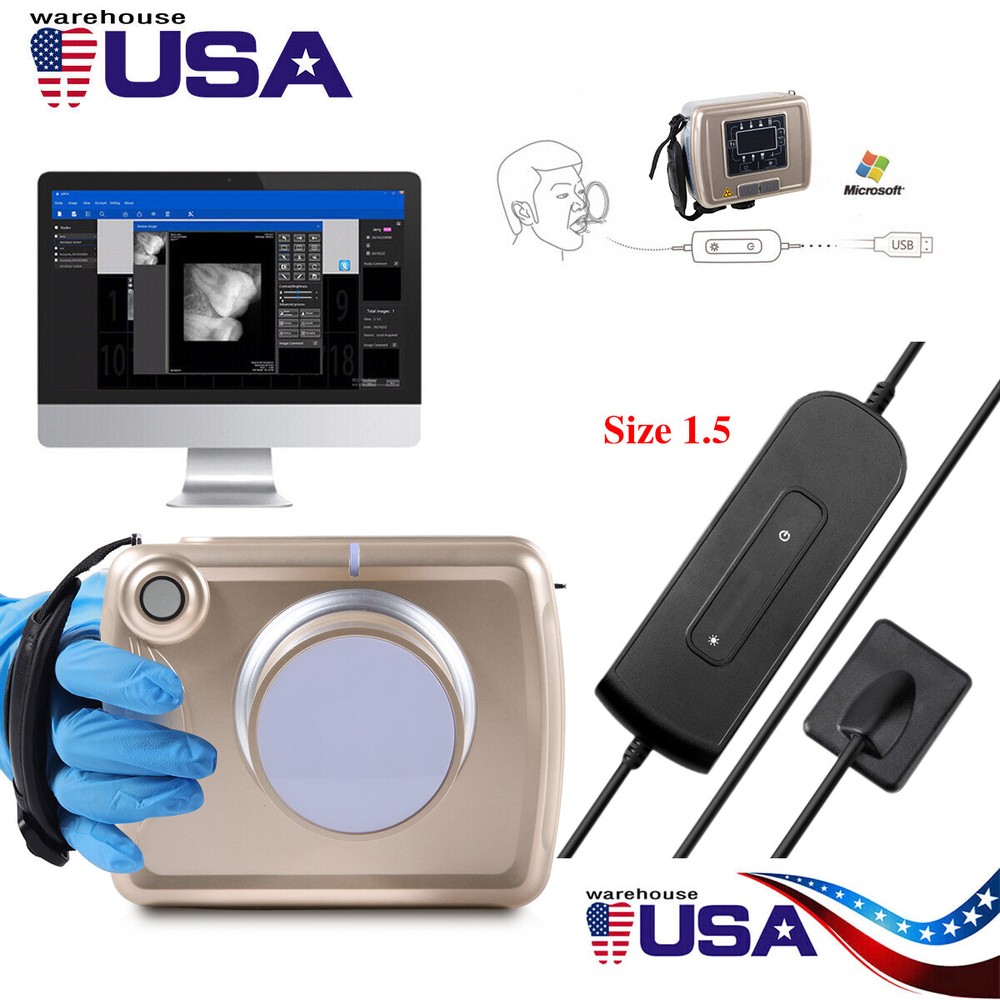 Dental Digital X-Ray Unit Machine with Imaging System RVG X-Ray Sensor Size 1.5