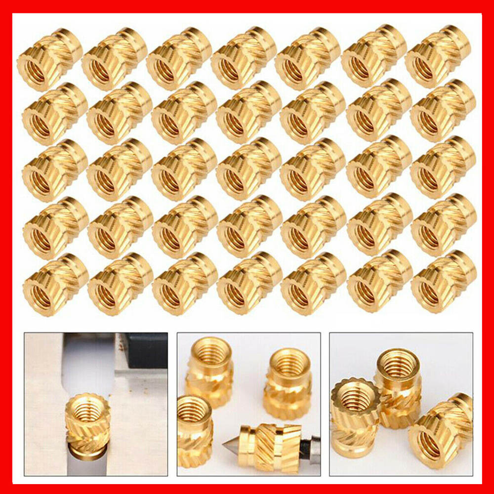 200-1000Pc M3 Thread Knurled Brass Threaded Heat Resistant Insert Embedment Nuts