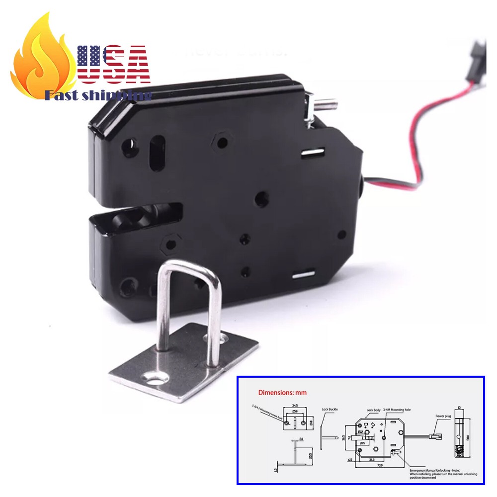 12V DC 2A ELECTRIC MAGNETIC LOCK INTELLIGENT CABINET DOOR LOCK FAIL SECURE