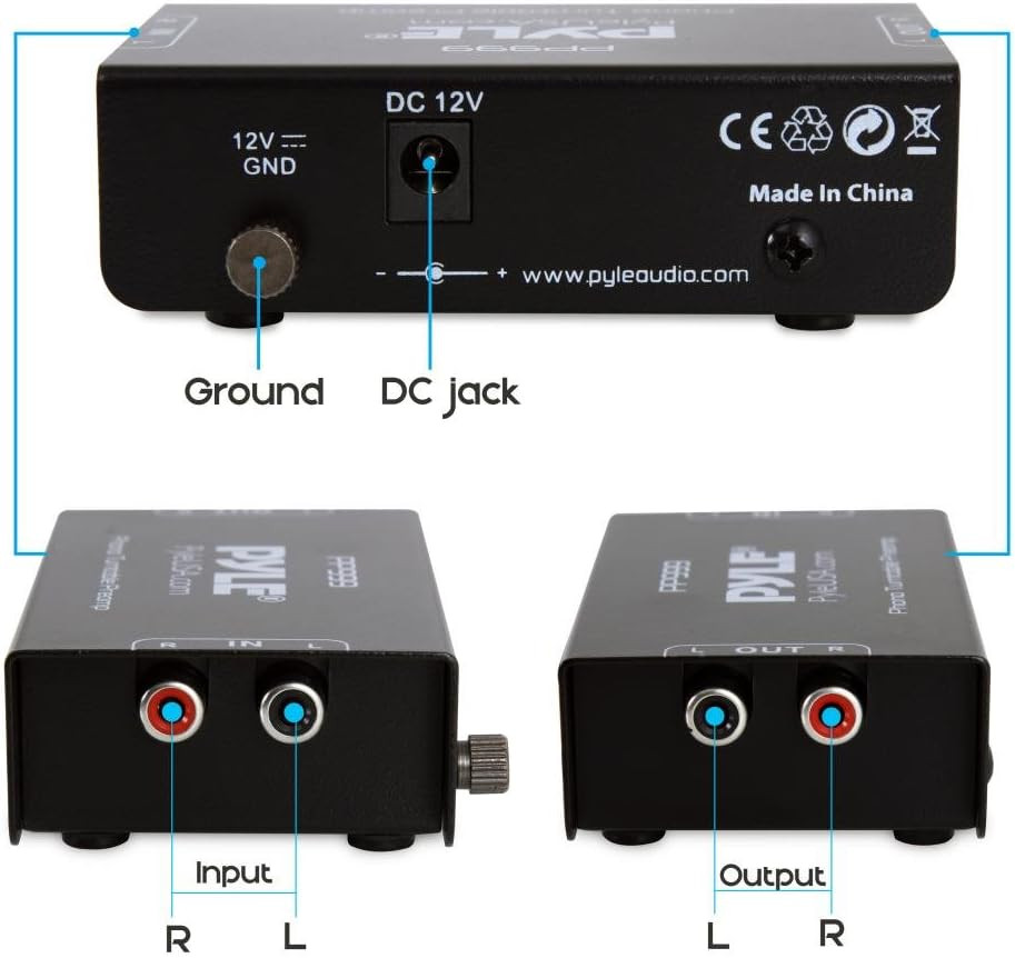 Phono Turntable Preamp - Mini Electronic Audio Stereo Phonograph Preamplifier wi