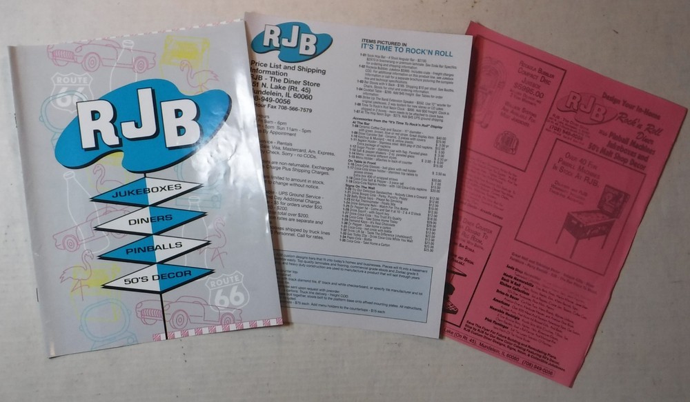 RJB – THE DINER STORE / FIRST & SECOND CATALOGS FROM 1994 & 1996