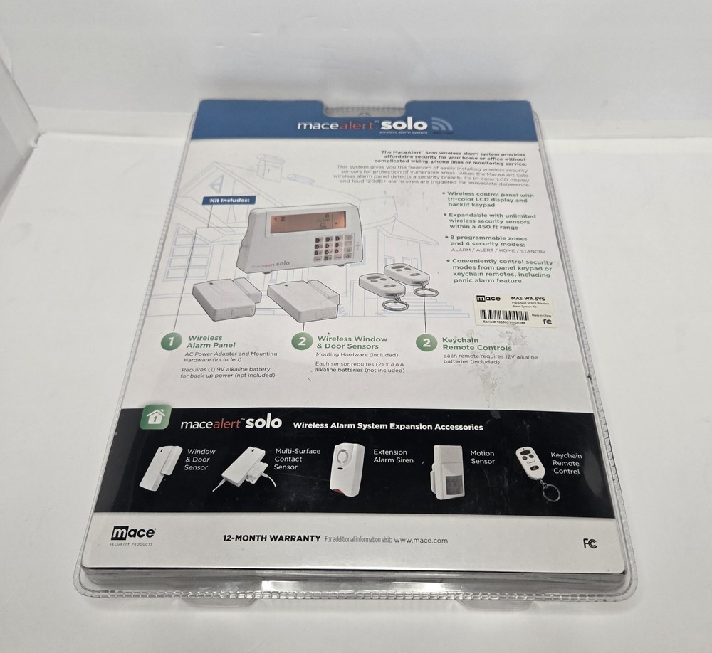 Wireless Alarm System , windows alarms, key fobs, and control panel.