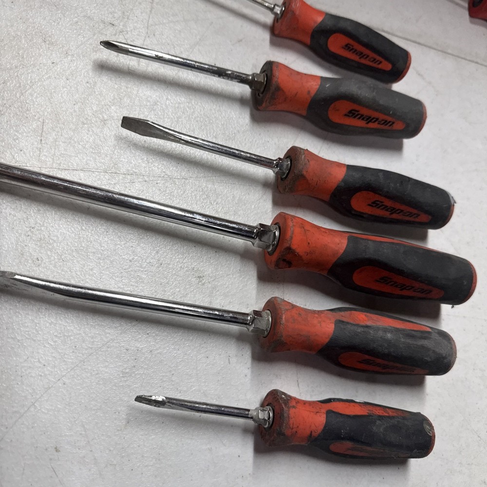 Snap On 6 Pc. Soft Grip Combination Screwdriver Set (Orange/Black) Pre Owned