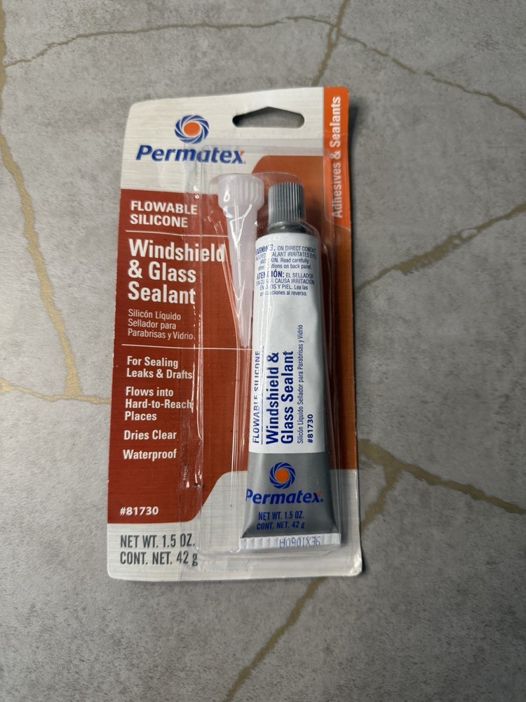Permatex 81730 Flowable Silicone Windshield Glass Sealer, 1.5 oz.