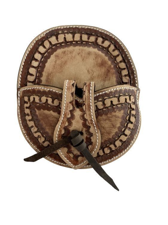 Showman Pocket Style Tooled Leather Cinch Buckle Guards