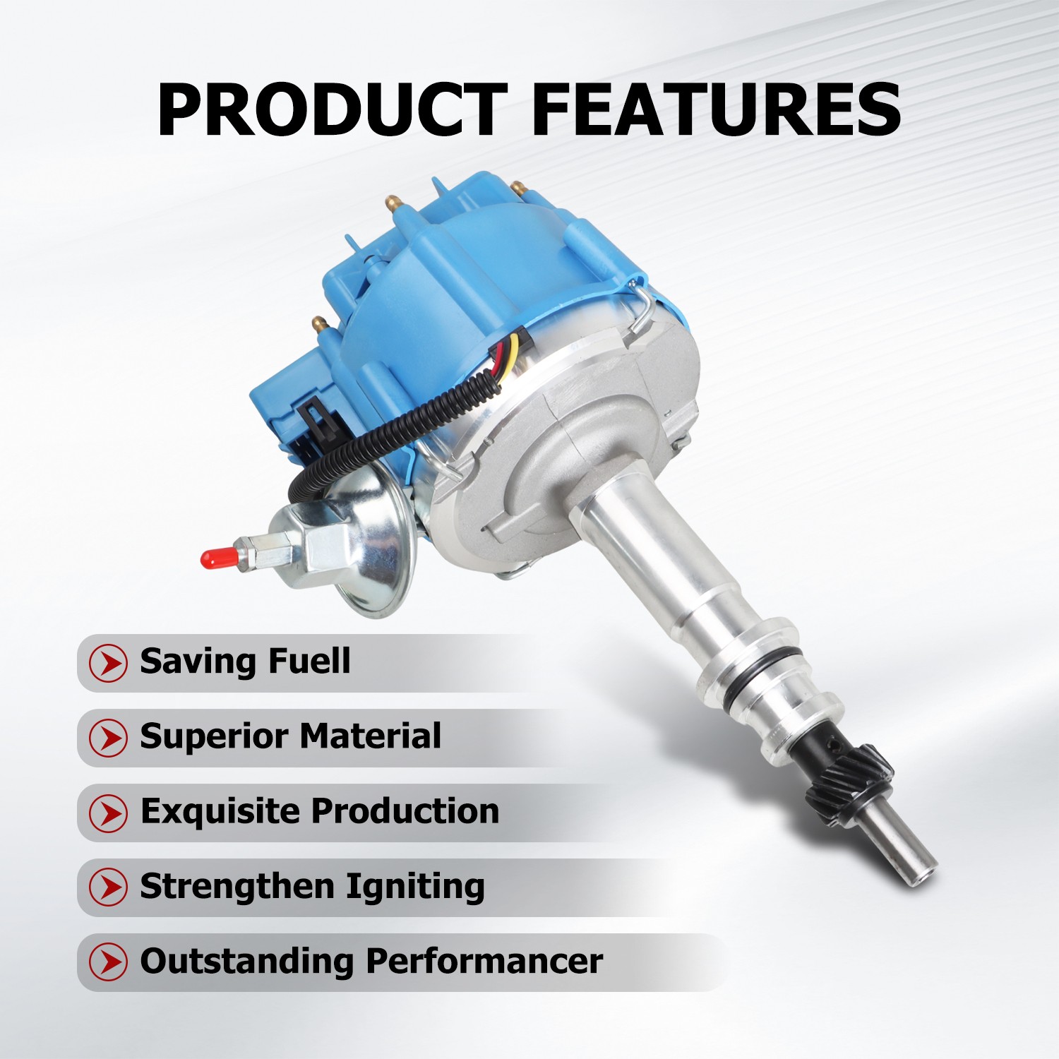 Hei Distributor Upgrade + 8mm Hd Plug Wires for Ford Inline 6 Cyl 170 200 250