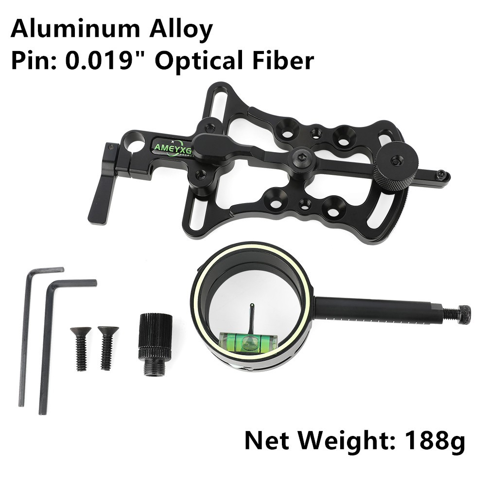 1 Pin Sight Single Pin 0.019" Adjustable Target Compound Bow Shoot Archery Hunt