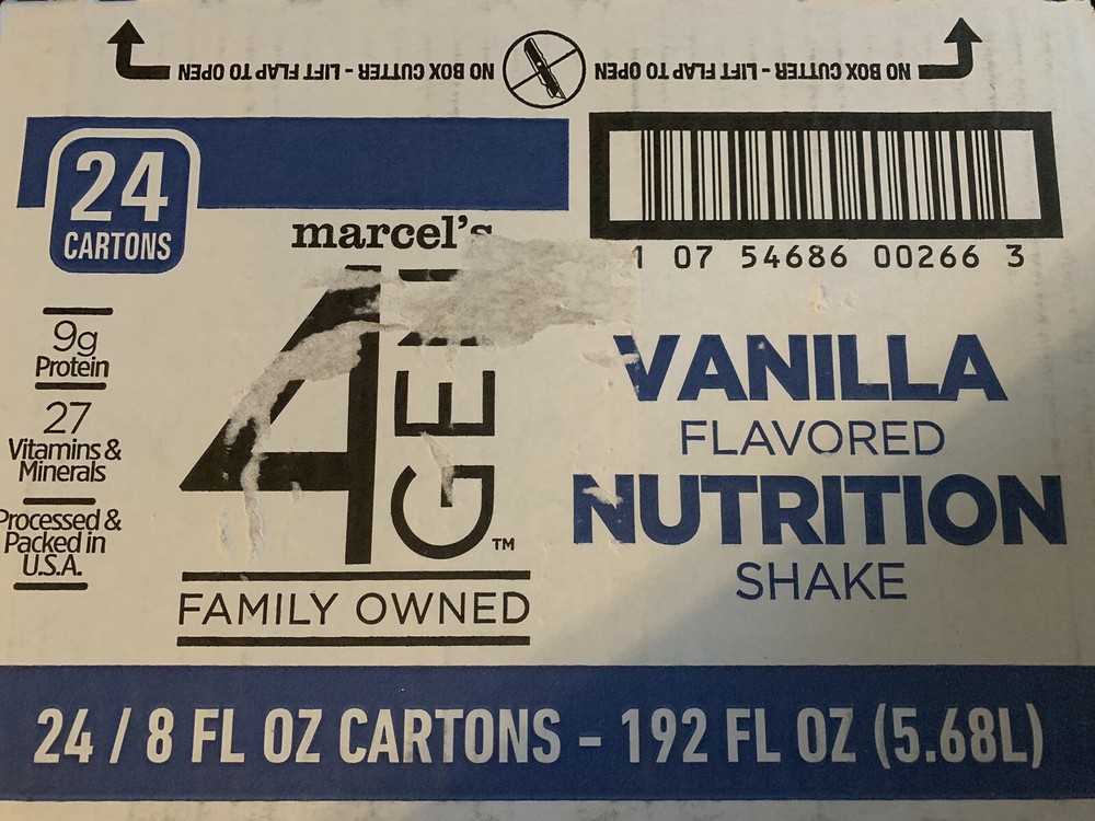 Marcel’s 4GEN Nutrition Shake Vanilla 24 Count Boxed Case