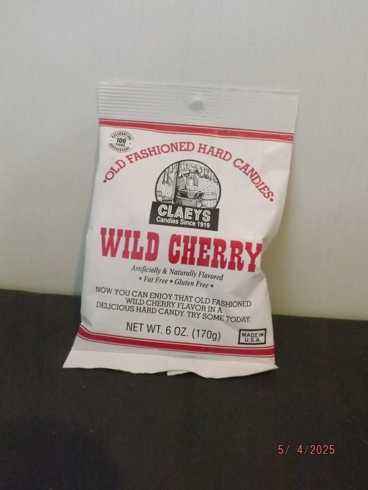 Claeys Hard Candy Wild Cherry 6 oz Bag NEW