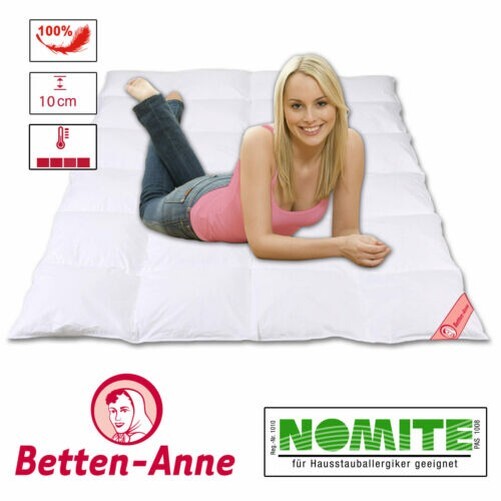 Down Comforter 10 cm Baffle 3x4 Boxes White 100% Down (White Saxon) 155x220