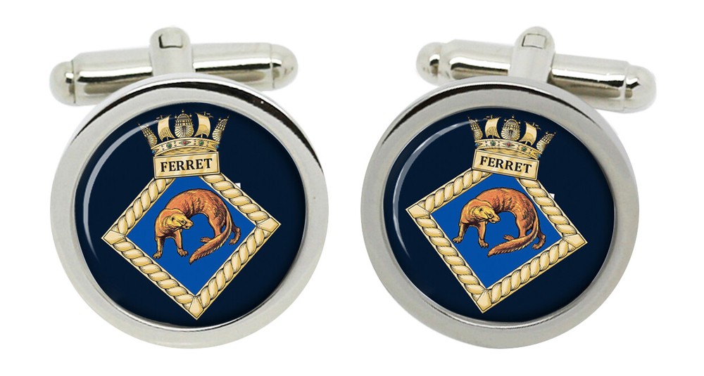 HMS Ferret, Royal Navy Cufflinks in Box
