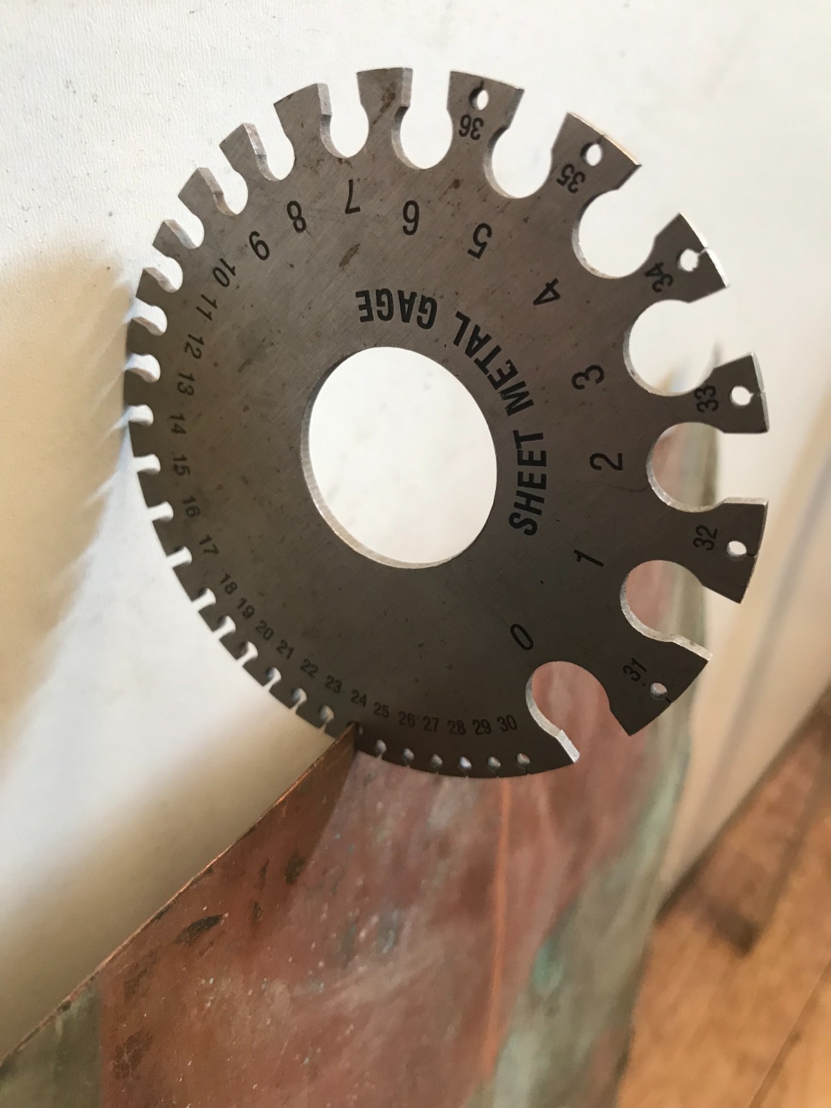 Sheet Copper 18" x 11 3/4" Natural Patina Colors Verdigris gauge 24 (H)