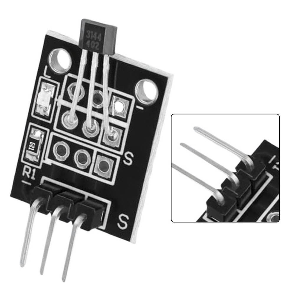 20pcs Hall Effect Sensor Module KY-003 Compact 18.5x14.6mm Black Design