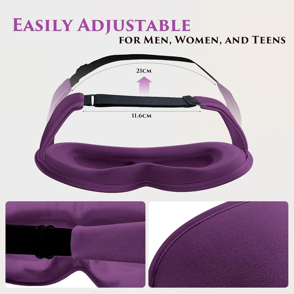Adjustable Weighted Eye Mask for Sleep - Comfortable Night Eye Cover
