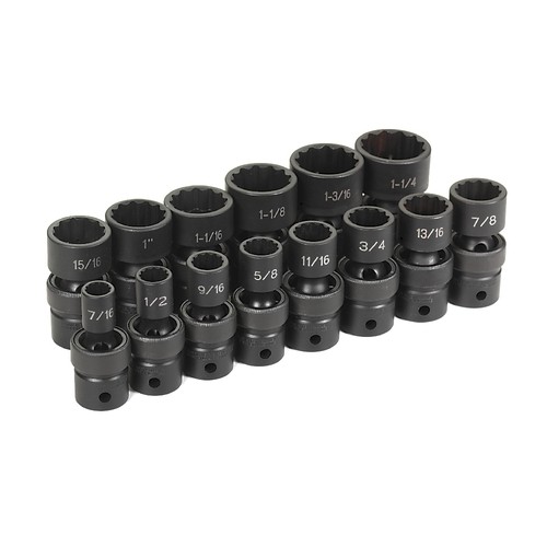 Grey Pneumatic 1714U 1/2" Drive 12-Point Universal Impact Socket Set, 14pcs