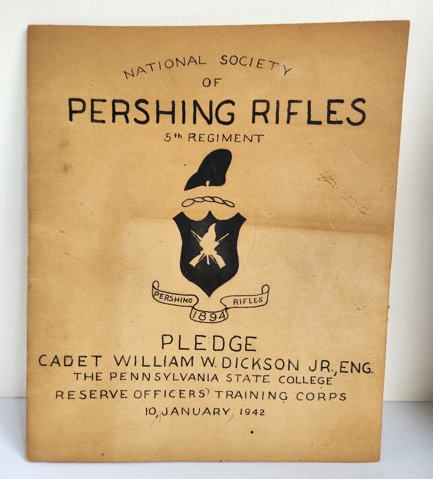 WWII 1942 US Military Cadets National Society PERSHING RIFLES 5TH Regiment PA