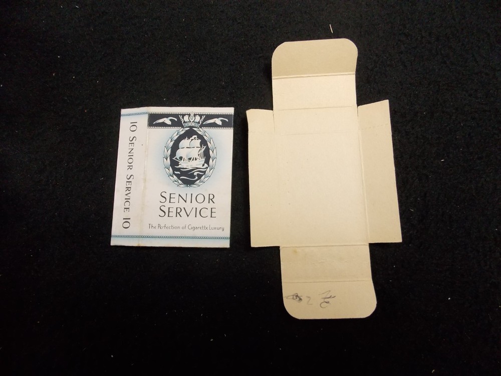 T2 Vintage Senior Service Empty Cigarette Packet Box