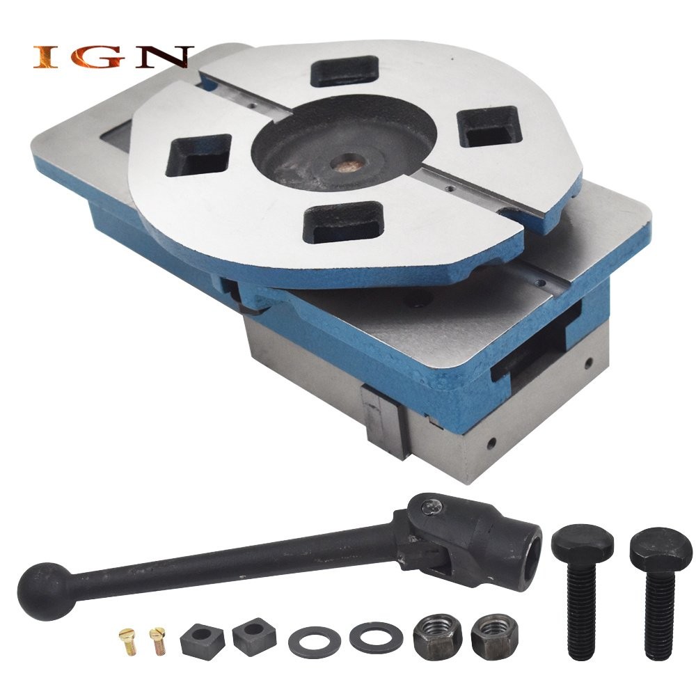 5'' Top Hardened Base Milling Machine Lockdown Vise Swiveling Base Bench Vise