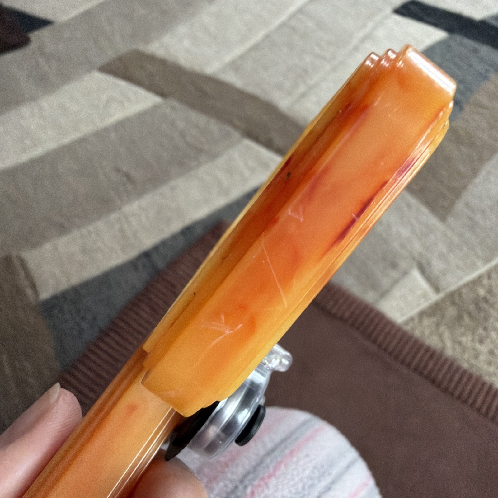 Vtg. Bausch & Lomb Light Butterscotch Art Deco Faux? Bakelite Magnifying Glass