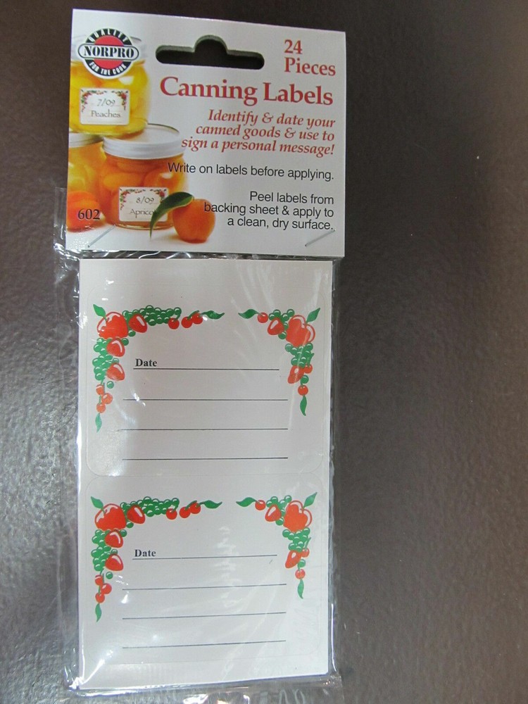Canning Jar Labels Norpro #602 24 pack NEW