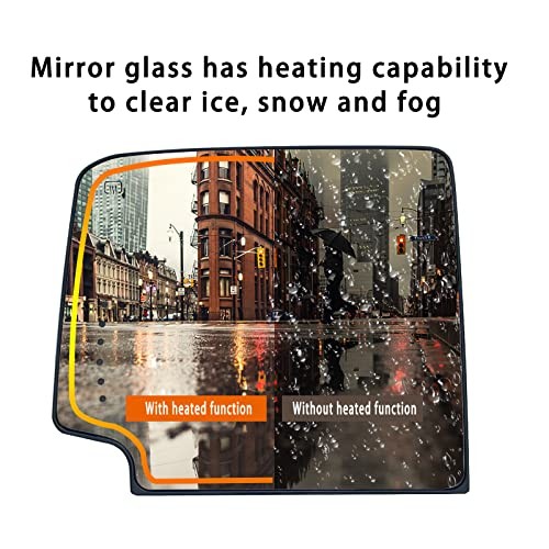 Left Driver Side Heated Towing Mirror Glass Replacement For Left (Driver Side)