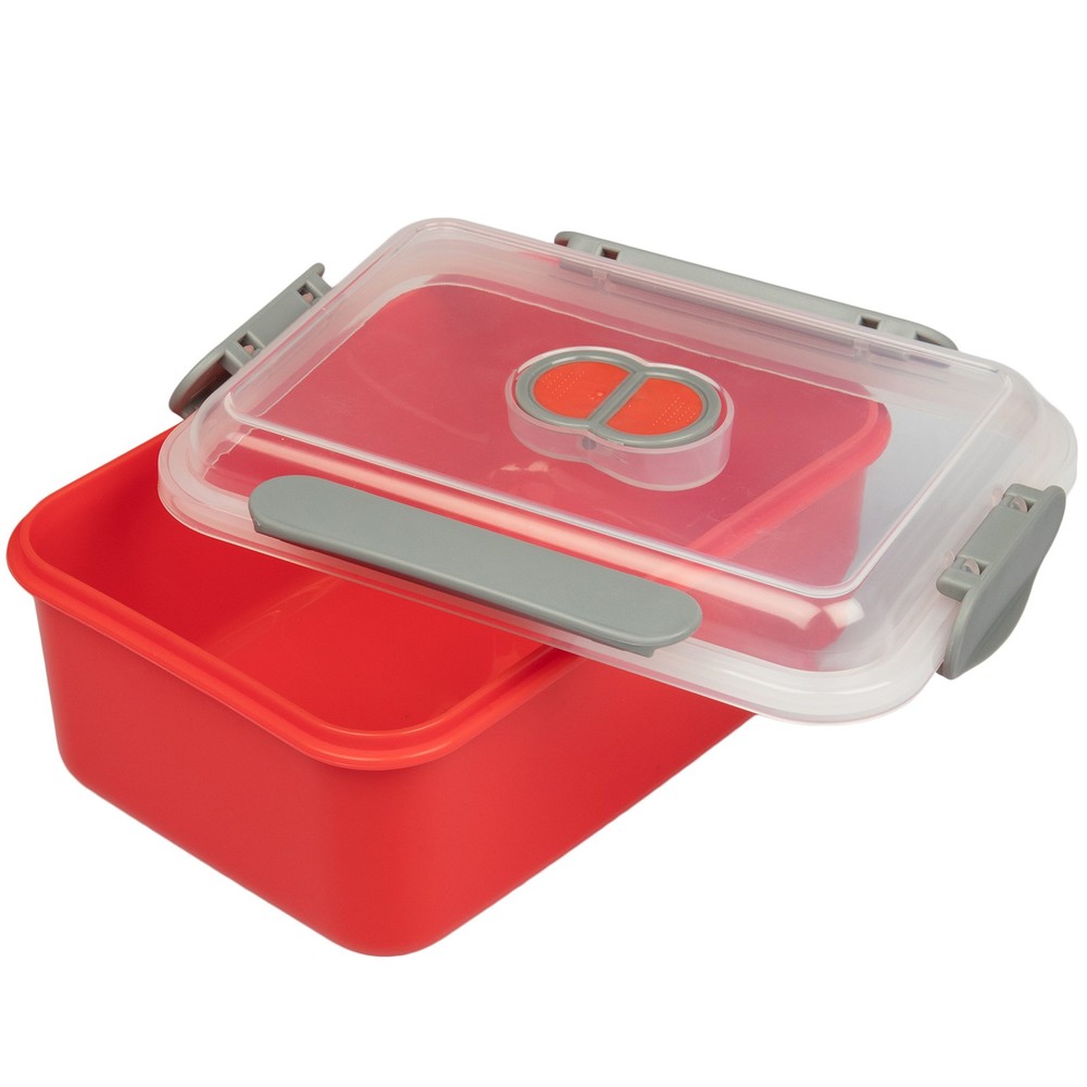 Microwave Vegetable Steamer Containers - 3 Pack Reusable Nesting Food Red