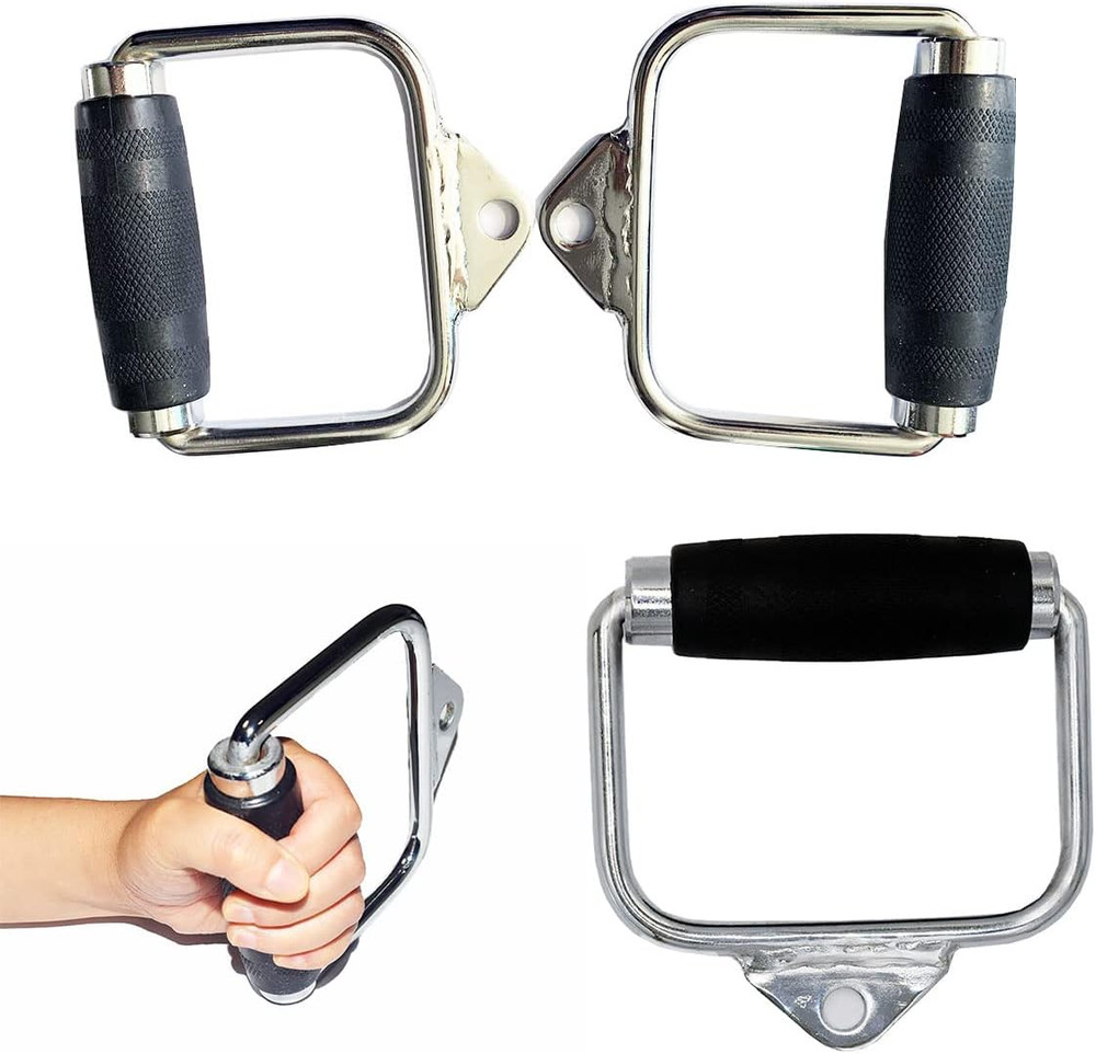 LAT Pull down Bar, Strength Training Deluxe Single Double D Handle Tricep Rope,