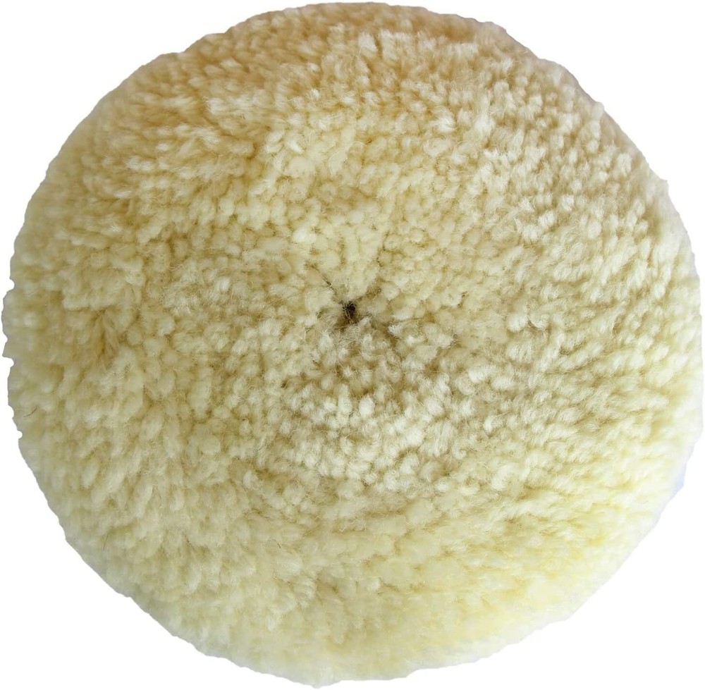 100% Wool 7 Inch HEAVY CUT Buffing Pad Double-Sided 7 Inch Hook and Loop Back