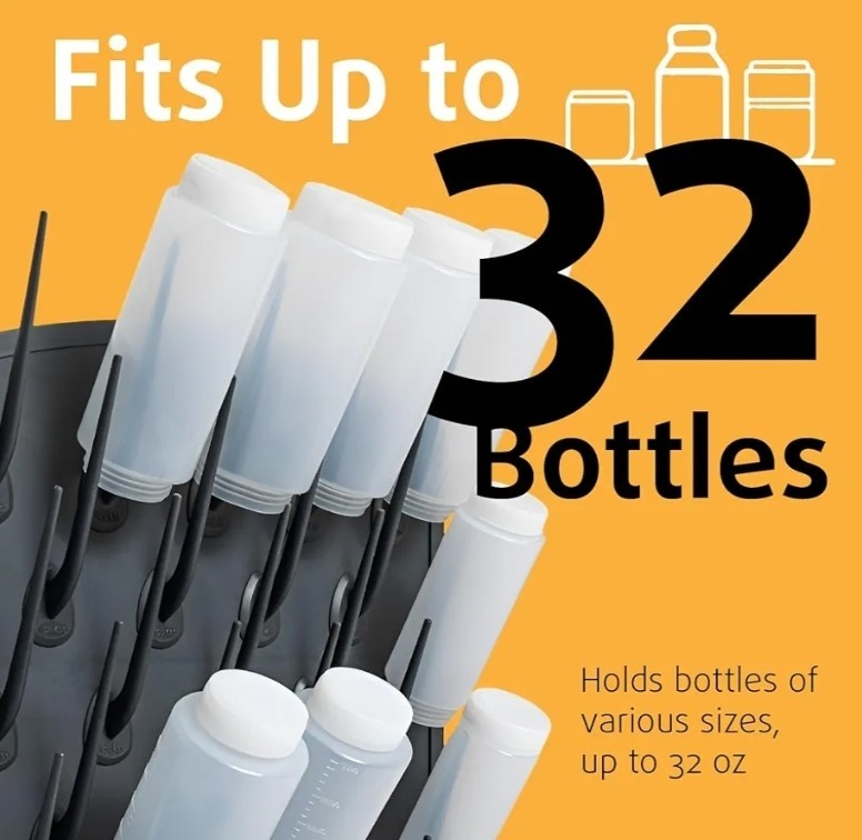 Bottle Drying Rack Kitchen Organizer, Wall Mounted Commercial Dryer for Squeeze