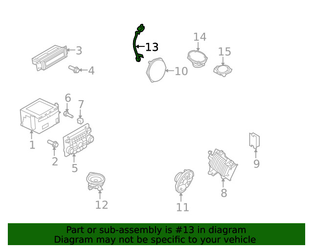 Genuine Ford Front Dr Speaker 8G1Z-18808-AA
