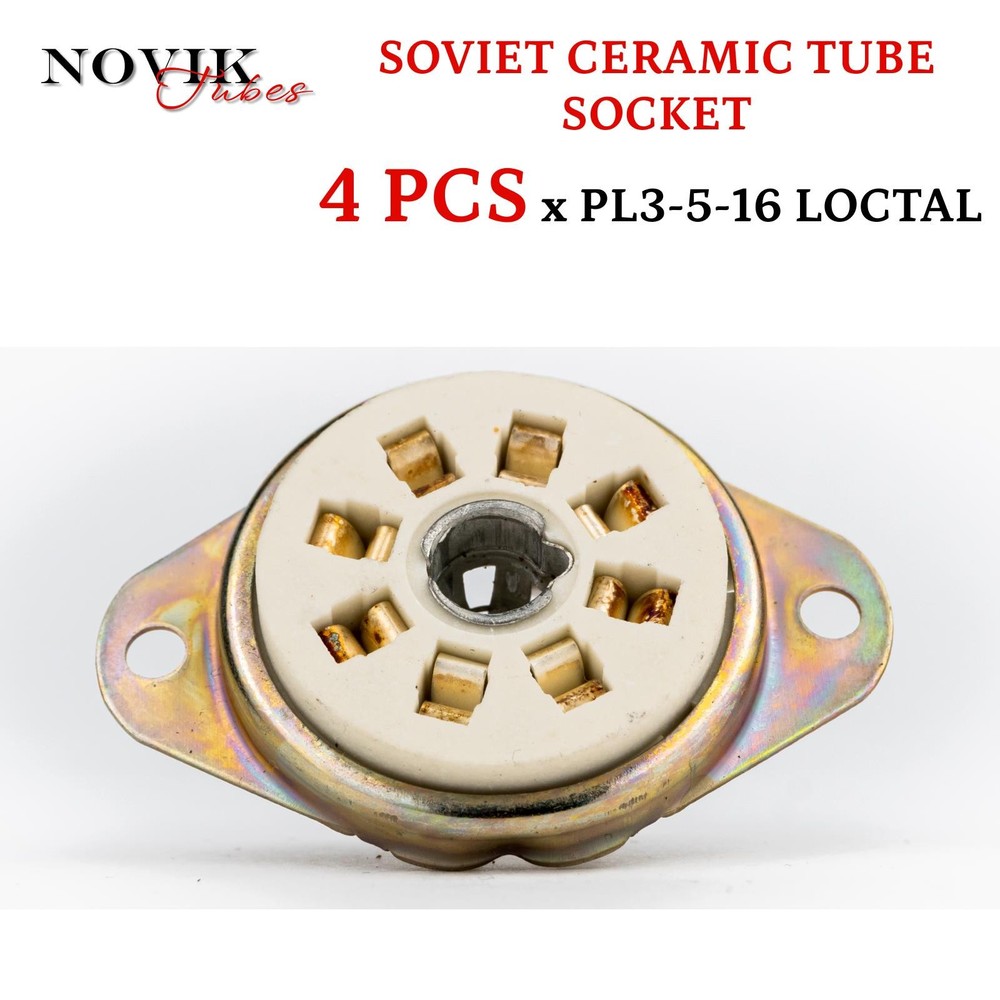 PL3-5-16 Loctal Tube Ceramic SOCKET 4pcs