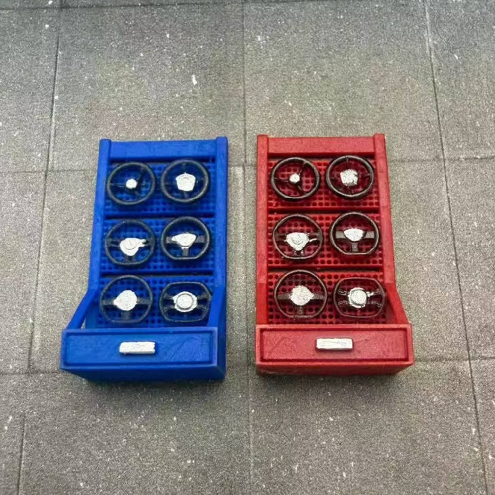 1/64 Scale Steering Wheel Rack 3D Printed Model Garage Equipment