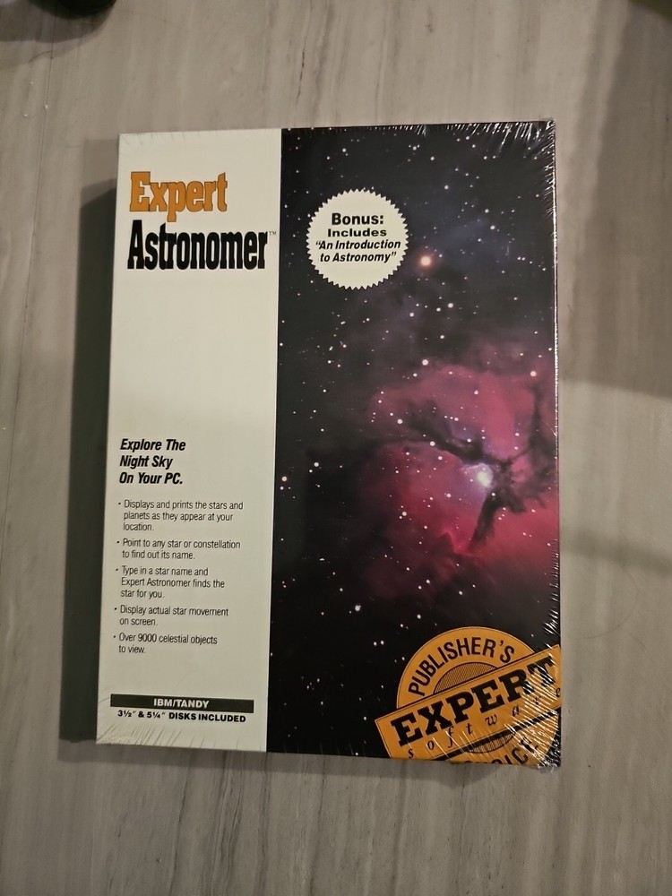 Brand New Expert Astronomer Bundle PC Software IBM/Tandy 3.5" & 5.25" Disk