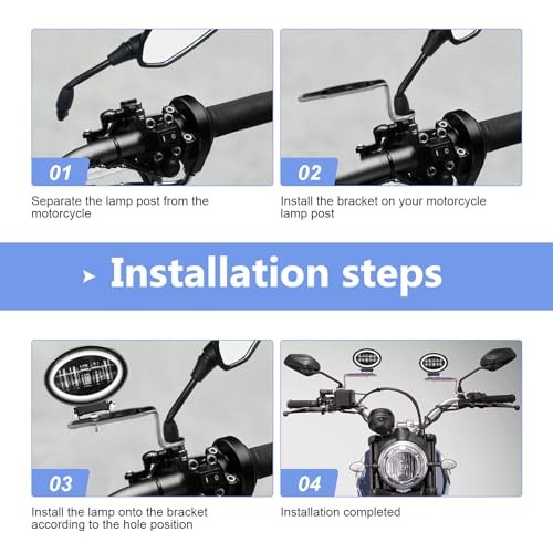 Motorcycle LED Light Mount Brackets, Multi-Hole Adjustable 2 PCS Multicolored