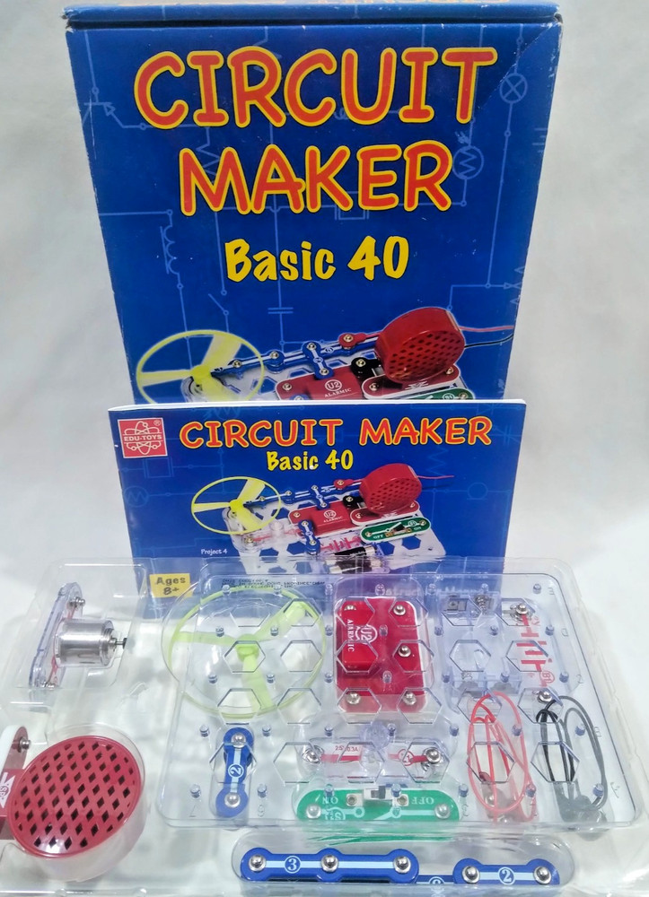 🔥EDU-TOYS Circuit Maker 40 Basic Electronics Discovery Kit with new Batteries